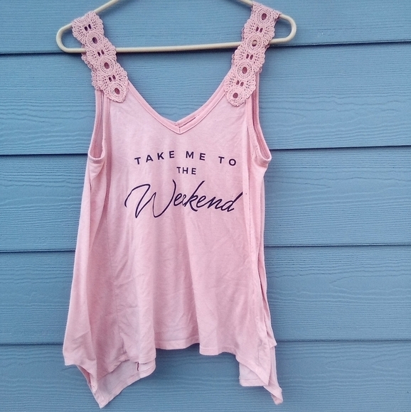 Women's Take Me to the Weekend Peach Tank Top Size Medium M Barbiecore Barbie - Picture 1 of 4